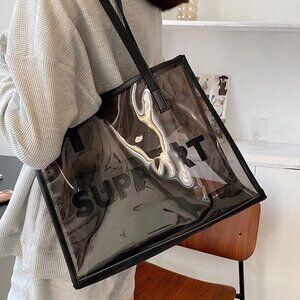 Trendy Transparent Shoulder Beach Bag /Multiple colors available